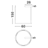 Lampa wisząca do salonu CARENSO LE45406 LED 34W 3000K ring czarny