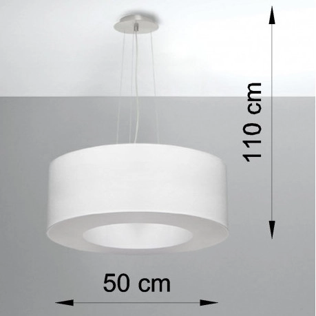 LAMPA wisząca SL.0747 abażurowa OPRAWA zwis okrągły biały
