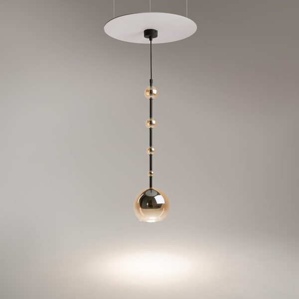 Wisząca lampa Ros MOD227PL-01B1 Maytoni zwis bańki czarna bursztynowa