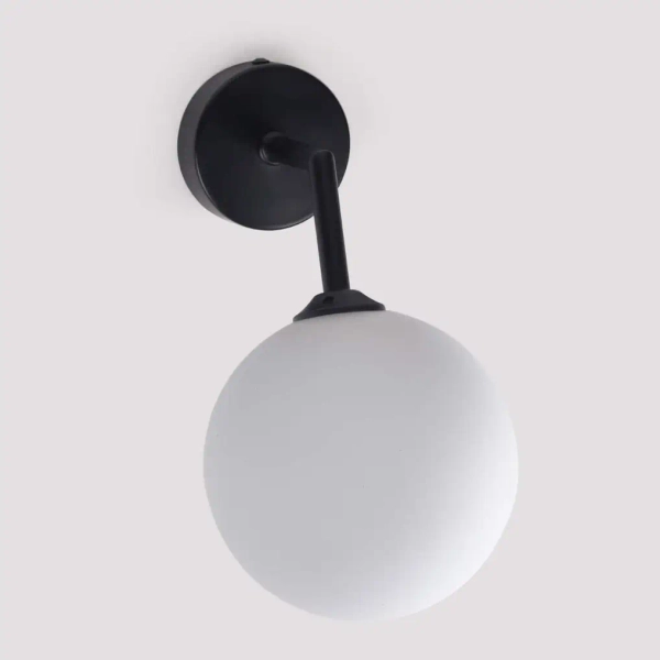 Kinkiet lampa ścienna DORADO LP-002/1W BK Light prestige loftowa oprawa szklana kula czarna biała