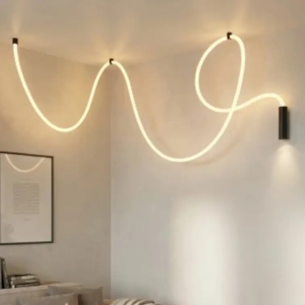 Lampa wisząca nowoczesna wąż ledowy IVY LED 55W 3000K AZ6750 czarna biała aluminium