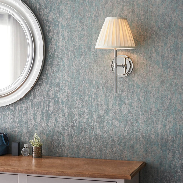 Ścienna lampa do jadalni Rennes & Carla 103356 tkaninowa nikiel kremowa