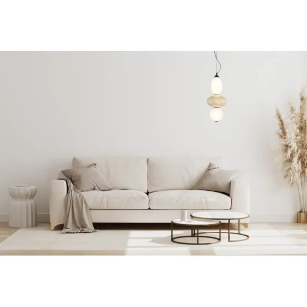 Potrójna zwisająca lampa Tordi PND-94721-2B-YLL ceramiczna biały beżowy