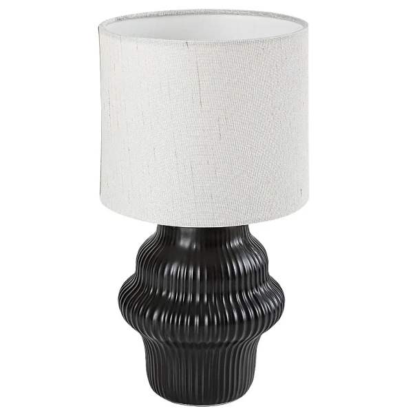 Stołowa lampa do salonu Glimo 74058 ceramiczna na stół czarny biały
