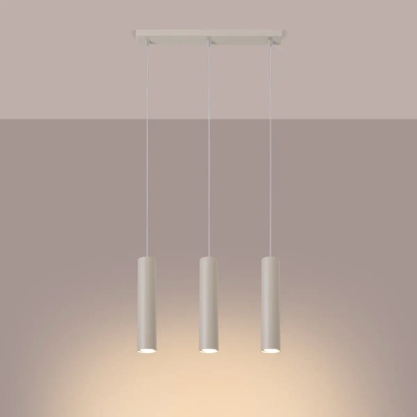 Potrójna lampa wisząca LAGOS SL.1481 tubki metalowe beżowe
