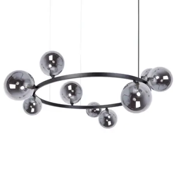 Pierścieniowa lampa wisząca Bolero 41326 szklana czarna grafitowa