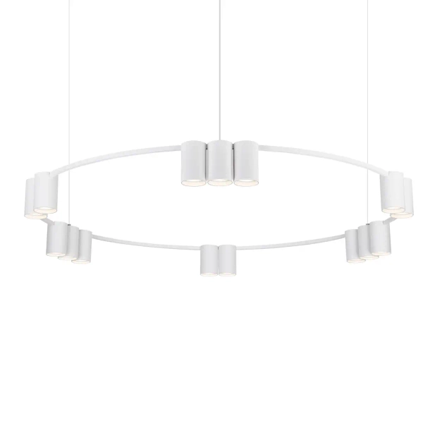 Wisząca lampa tuba GENESIS ML0377 podłużna metalowa biała