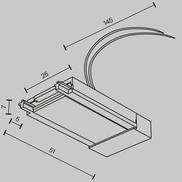 Wejście zasilania szyn magnetycznych Radity TRA084B-11W białe