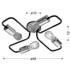 Lampa sufitowa HERPE 34-66923 metalowa pręty żarówki pająk czarny