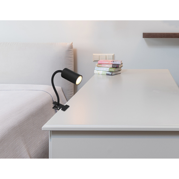 Stołowa lampa Robby 57911KB mocowana do blatu czarna