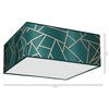 Sufitowa lampa kwadrat ZIGGY MLP7575 Milagro plafon zielony hol