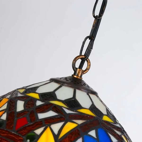 Lampa witrażowa wisząca tiffany Capolavoro ABR-LW-CAPO3 szklana kolorowa