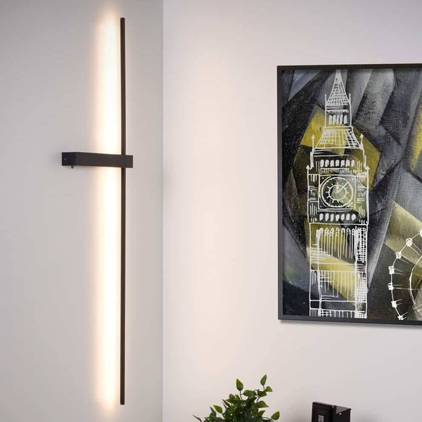 Nowoczesna lampa ścienna Segin 12200/90/30 listwa LED 10W 2700K metal czarna
