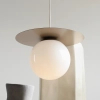 Metalowa lampa salonowa LOOP 1125G17_M Aldex wisząca kula beżowy