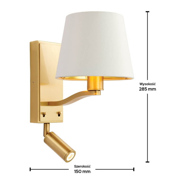 Kinkiet do sypialni Harvey 69092 spot LED 4W 3000K do czytania biały złoty