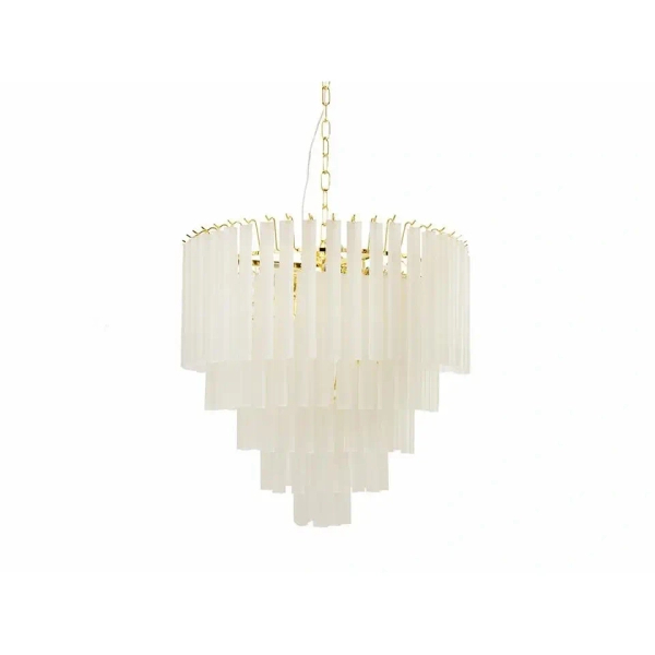 Łańcuchowa wisząca lampa GORDON biała złota MSE1501100562 12xE14 do salonu