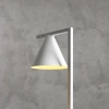 Stołowa lampka na komodę FORM 1108B metalowa z wtyczką biała