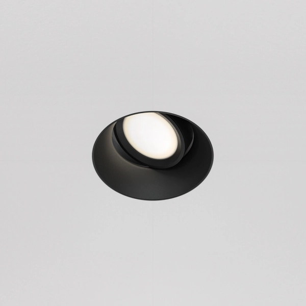 Wpuszczana lampa sufitowa Dot DL042-01-RD-B oczko okrągłe czarne