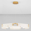 Wisząca lampa do salonu MAIRANA LE44617 LED 45W 3000K marmurowa biała złota