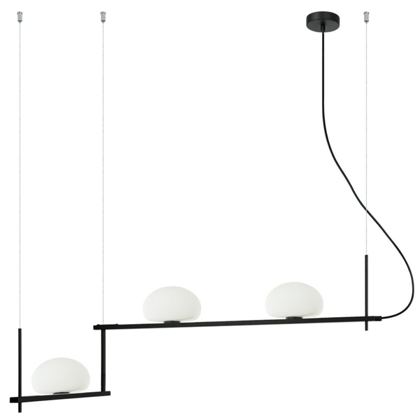 Lampa wisząca Kernio PND-357783-BK+W Italux belka kule białe czarne