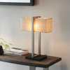 Modernistyczna lampa stołowa L&-193060 Light& rama płócienna nikiel