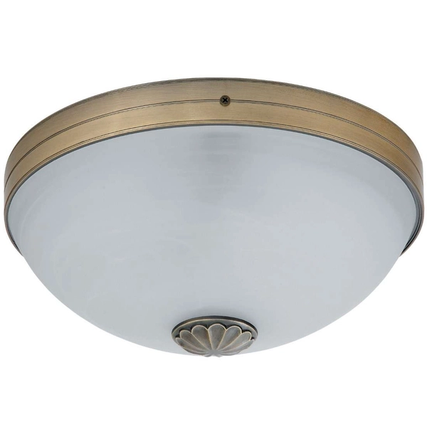 Sufitowa LAMPA plafon ORCHIDEA 8558 Rabalux szklana OPRAWA plafon okrągły w stylu angielskim brąz biały