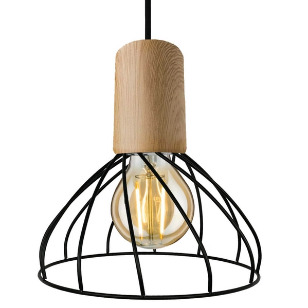 Druciana lampa wisząca Moderno LP-1221/1P S BK Light Prestige skandynawska brązowa