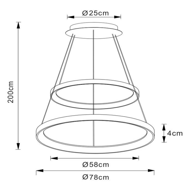 Sypialniana lampa wisząca Vidal LED 92W 2700K złote pierścienie