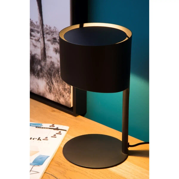 Nocna lampa do sypialni Knulle 45504/01/30 Lucide metalowa czarna