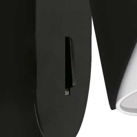 Ścienna lampa tuba Zebra 04216 Ideus z włącznikiem punktowa czarna biała