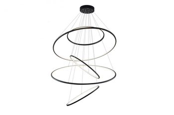 Ściemnialna lampa wisząca Wheel obręcze LED 190W 3000K czarne