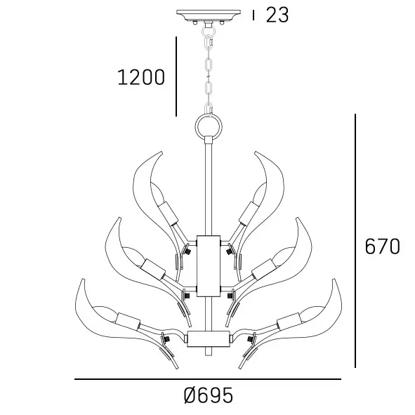 Zwisająca lampa Cannes P22791BR szyszka płatki mosiadz przezroczysta