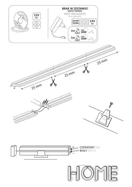 Pomarańczowa taśma LED 14W 315014 Polux 2 metry 150lm pasek