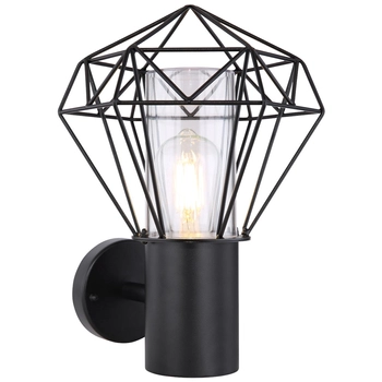 Ogrodowa lampa ścienna HORACE 31355 elewacyjna druciana IP44 czarna