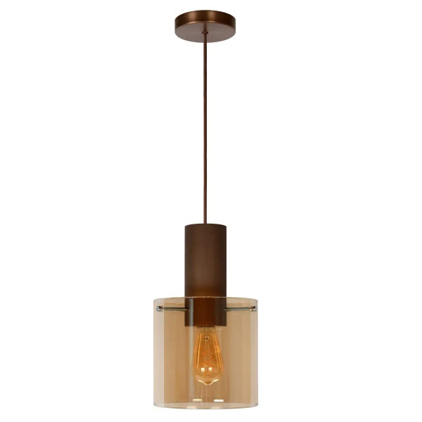 Wisząca lampa TOLEDO 74405/01/62 Lucide szklana miedziana bursztynowa