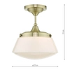 Kuchenna lampa sufitowa Caden CAD0175 Dar Lighting mosiądz biała