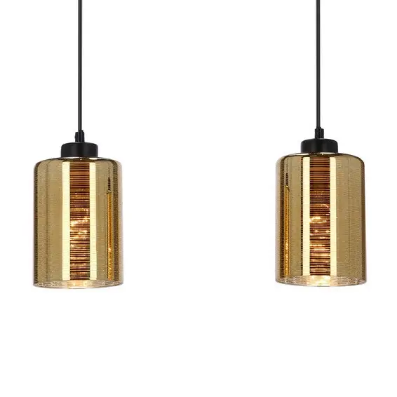 Lampa wisząca do salonu COX 32-59352 szklana tuba złoty czarny