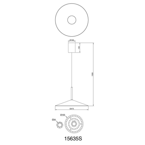 Loftowa wisząca lampa Lampone 15635S LED 18W 4000K stożek czarny