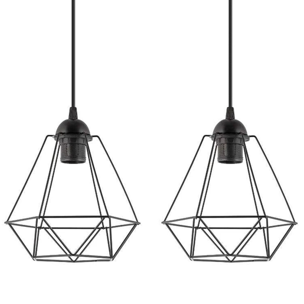 Druciana lampa wisząca VEN W-L 1201/3 industrialna czarne