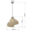 Wisząca lampa do sypialni Shella LP-1806/1P 60cm japandi drewniana beżowa