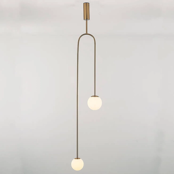 Zwisowa lampa łuk Loop ST-8928S gold Step balls do sypialni loft złoty