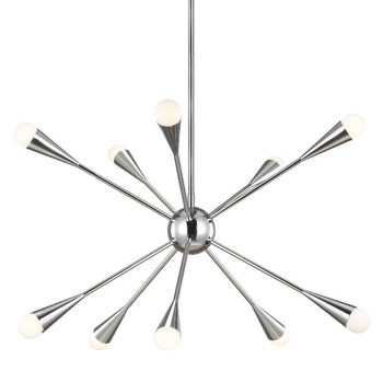 Wisząca LAMPA industrialna Jax FE-JAX10-PN Elstead FEISS industrialna OPRAWA metalowy ZWIS pająk sticks explosion nikiel polerowan