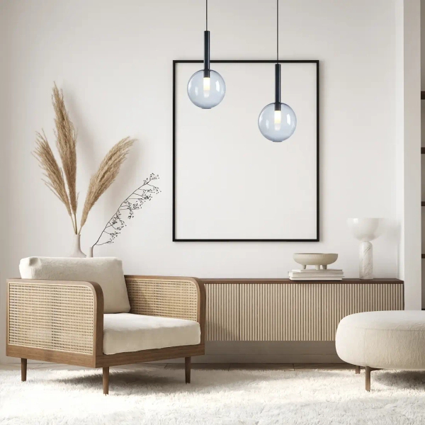 Okrągła wisząca lampa NIKO BLACK ML0329 na korytarz czarna