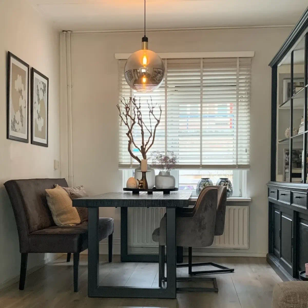 Szklana wisząca lampa Julius 34438/28/65 Lucide loftowa czarna złota