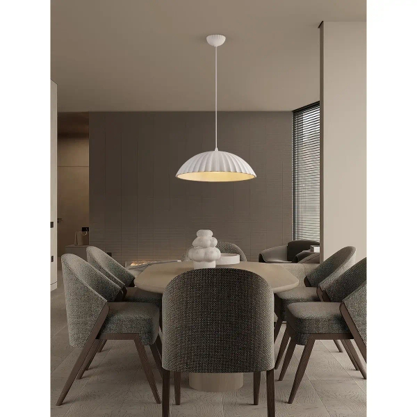 Betonowa lampa wisząca nad stół GIRONTO LE45302 do jadalni biała