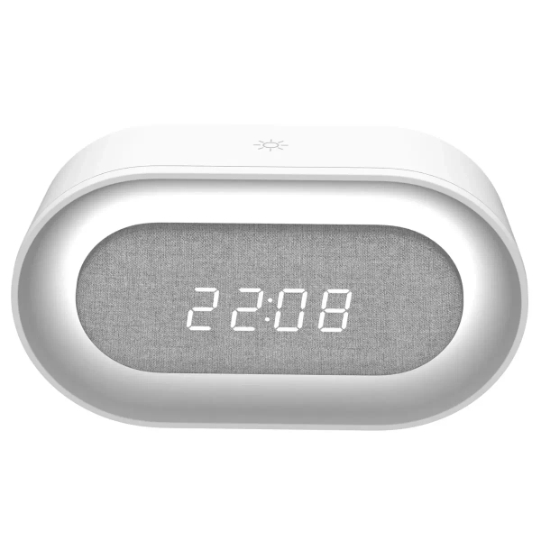 Lampka nocna z budzikiem Kaja 328137 LED 1,3W 3000K biała szara