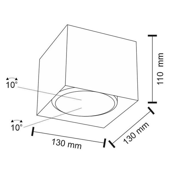 Spot LAMPA sufitowa YATOMI 1210 Shilo metalowa OPRAWA regulowana kostka cube czarna