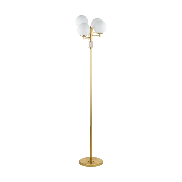 Okrągła lampa podłogowa Artu Glass ART-LS-4 (ZM) G mosiądz biały