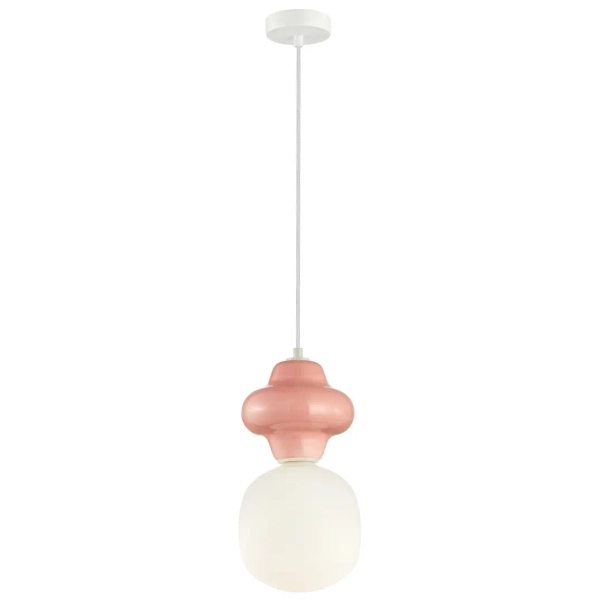 Szklana lampa wisząca Latera PND-94331-1L-PK ceramika różowa