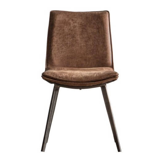 Krzesło z ekoskóry Hinks 5055999244077 do kuchni brązowe